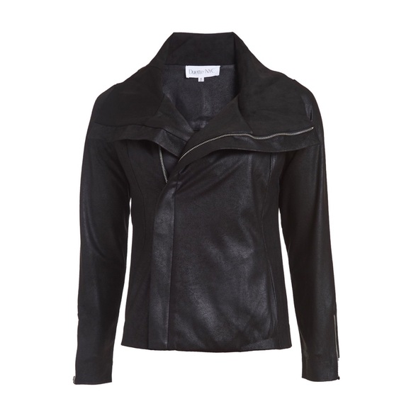 NWOT DUETTE NYC Vegan Matte Suede Moto Jacket - "The Varick" - Picture 1 of 12